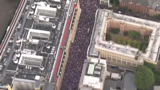 IT'S HAPPENING The crowds gathered in London for the protest against tyranny is absolutely huge.