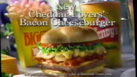 Wendy's Fast Food Cheddar Lovers Bacon Cheeseburger Commercial - 1999