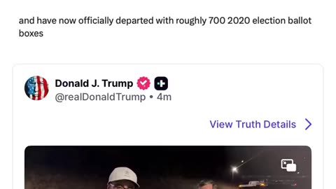🚨 BREAKING: President Trump just posted that the FBI left with 700 2020 ELECTION...