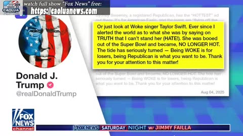 FOX News Saturday Night With Jimmy Failla 10PM - 8/9/2025 - caoluanews.com