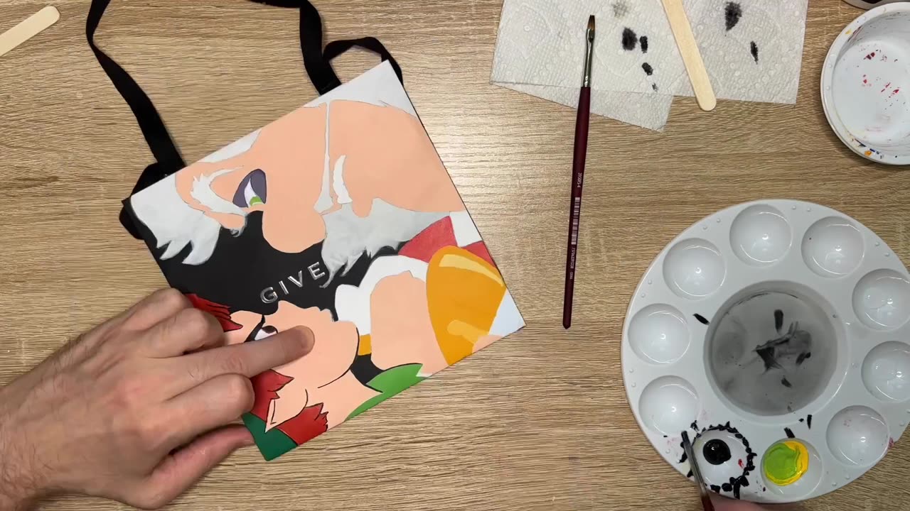 Hook and Pan Painting on Givenchy Bag