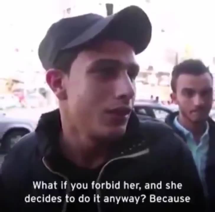 A Muslim man says that if a woman works...