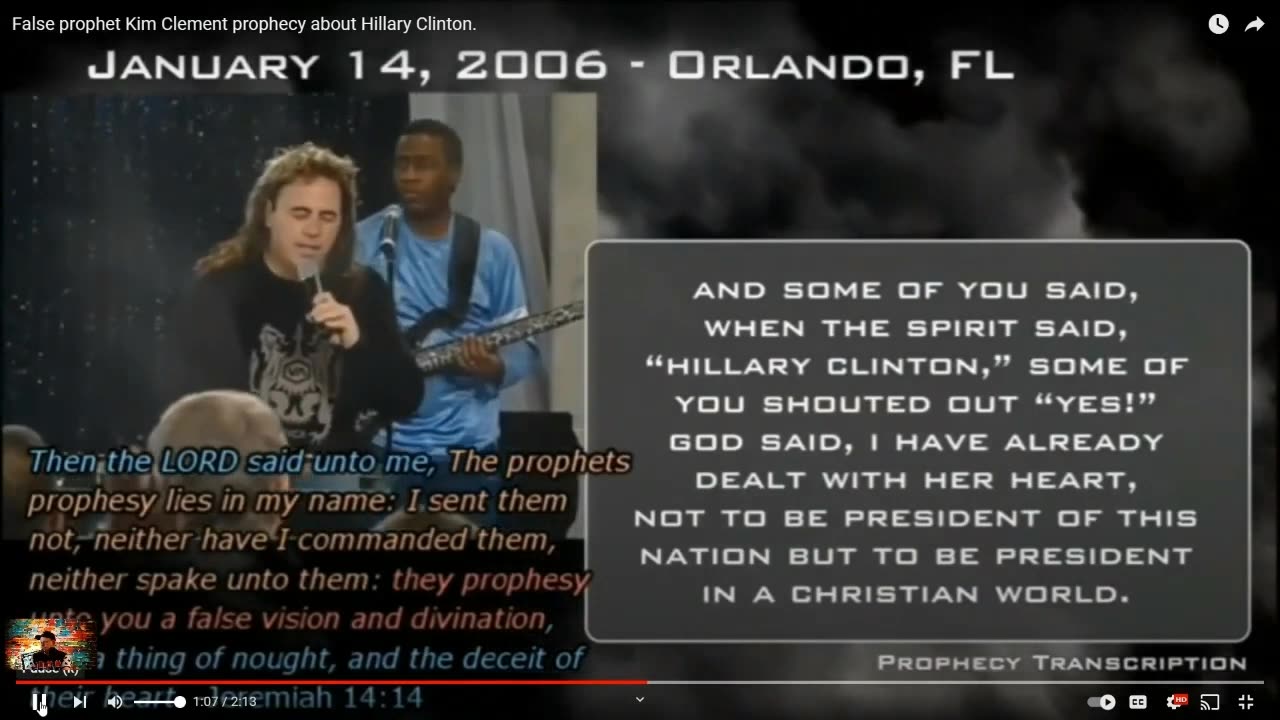 2006 Strangefire Kim Clement - Hillary Leads Christian World! Works of the fallen angels mocking the HOLY SPIRIT they'll pay