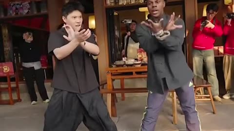 IShowSpeed is training Kung Fu with Zac Want from the Karate Kid movie 😭 #ishowspeed #fyp