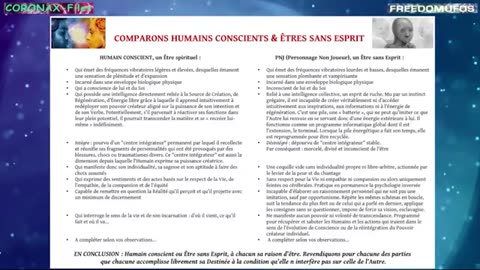 Comparons "Humains conscients" et "Êtres sans esprits"