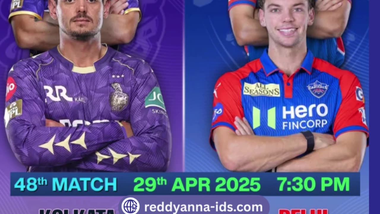 Historic Rivalry Renewed with Reddy Anna Betting: DC vs KKR at IPL 2025.
