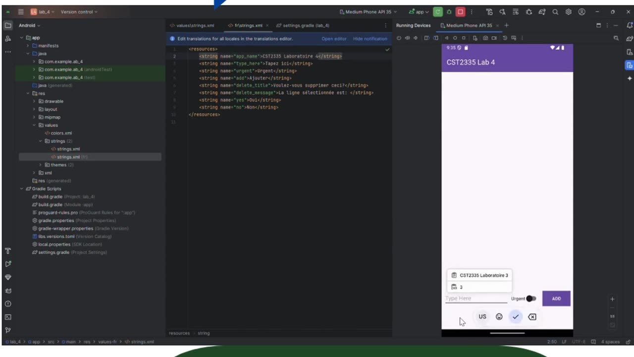 Student Work (Lab) |CST2335 App Development Demo | Algonquin College