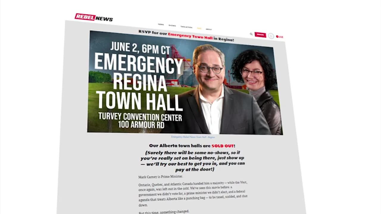Saskatchewan! Have your voice heard on separation at a Rebel News townhall