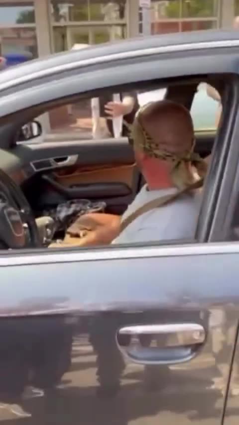 A pro-Israel man erupted into a violent rage as he drove through a Palestine solidarity protest