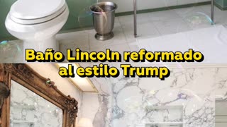Trump revela el renovado baño Lincoln de la Casa Blanca