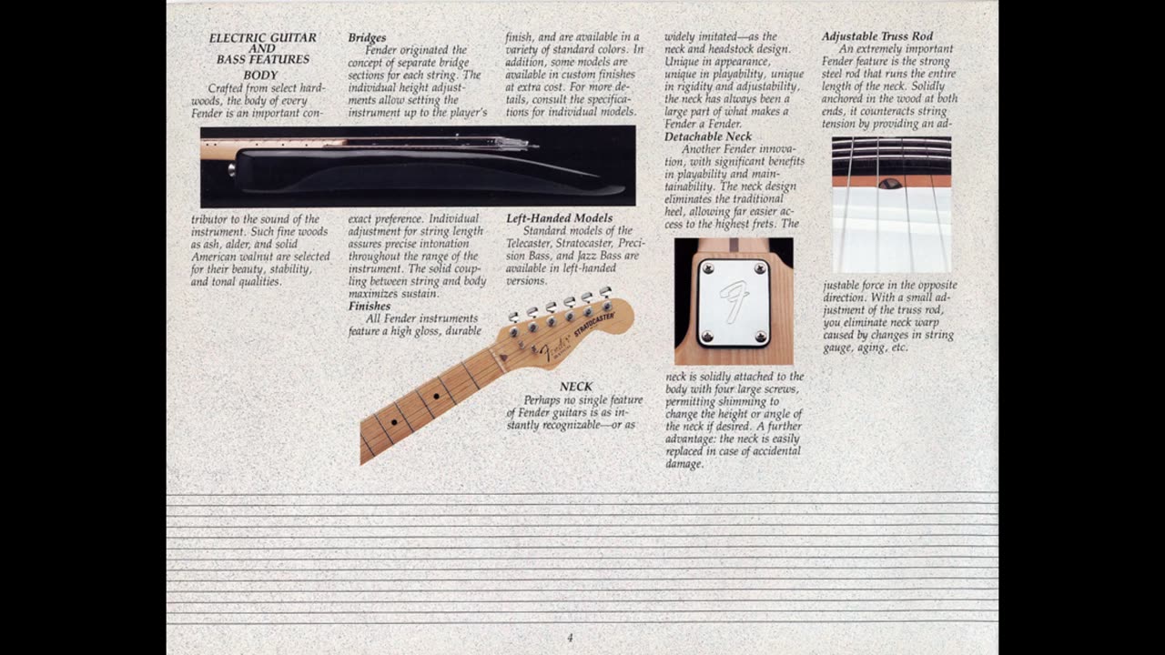 1982 Fender Guitar Catalog No Sound, Historical Reference
