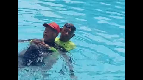 Aquatic Elderly healthy happy together