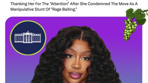 SZA Slams White House For Using Her Song; Administration Thanks Her For The Attention.