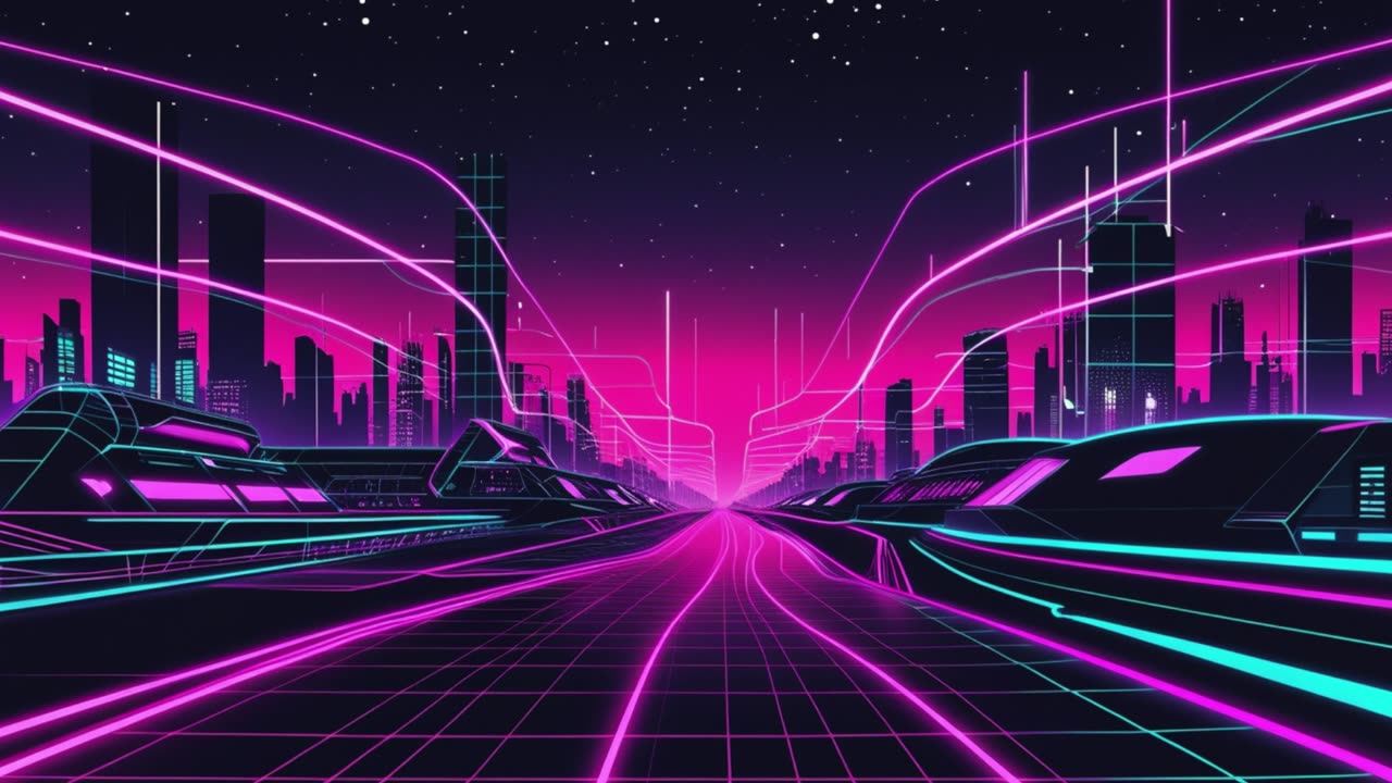 Electric Cyber Race | Retro Synthwave Music 🎶 (No Copyright)