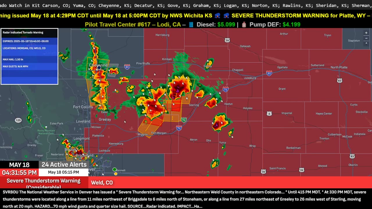 🌪️ TORNADO WARNING – NORTHERN COLORADO | MAY 18