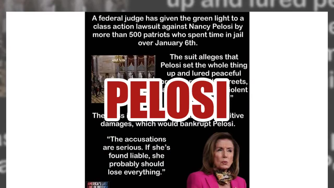 Fact Check: Nancy Pelosi Did NOT Face $350 Million Lawsuit From 500 January 6 Defendants