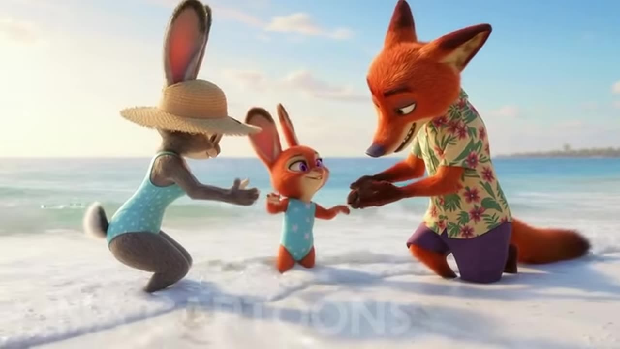 Zootopia 2: Nick and Judy Family Beach Day with Violet