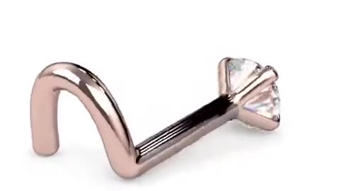 2.5mm Petite Diamond Prong Nose Ring Stud in 14k Rose Gold