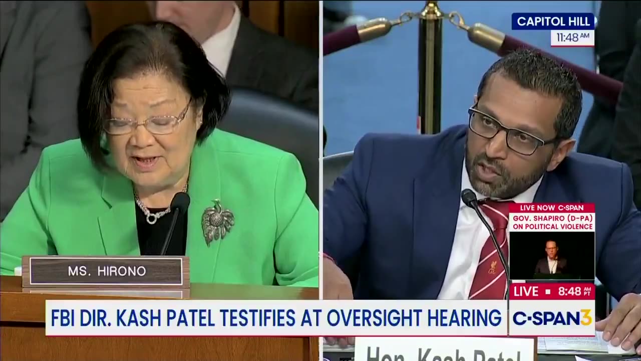 Dem. Sen. Hirono to Patel, it’s “HARSH” to require women do pull-ups (like men) to join the FBI