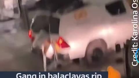 Gang in balaclavas rip cash machine from Sainsburys shop in Milton Keynes with construction vehicle.