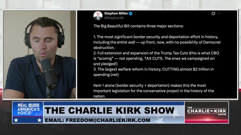 Charlie Kirk Explains Why He Still Supports the 'Big, Beautiful Bill' Despite Elon Musk's Critiques