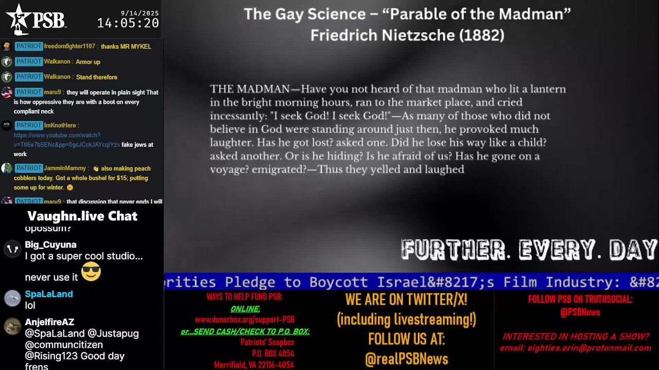 2025-09-14 14:00 EDT - FurtherEveryDay: with Johnathan