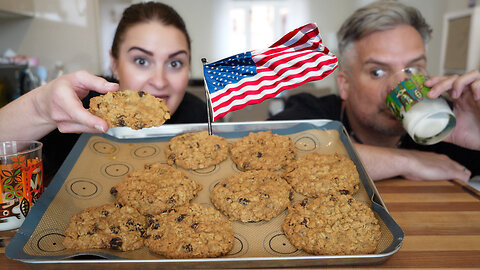 Brits Try To Make American Oatmeal & Raisin Cookies (SO much better than ours)