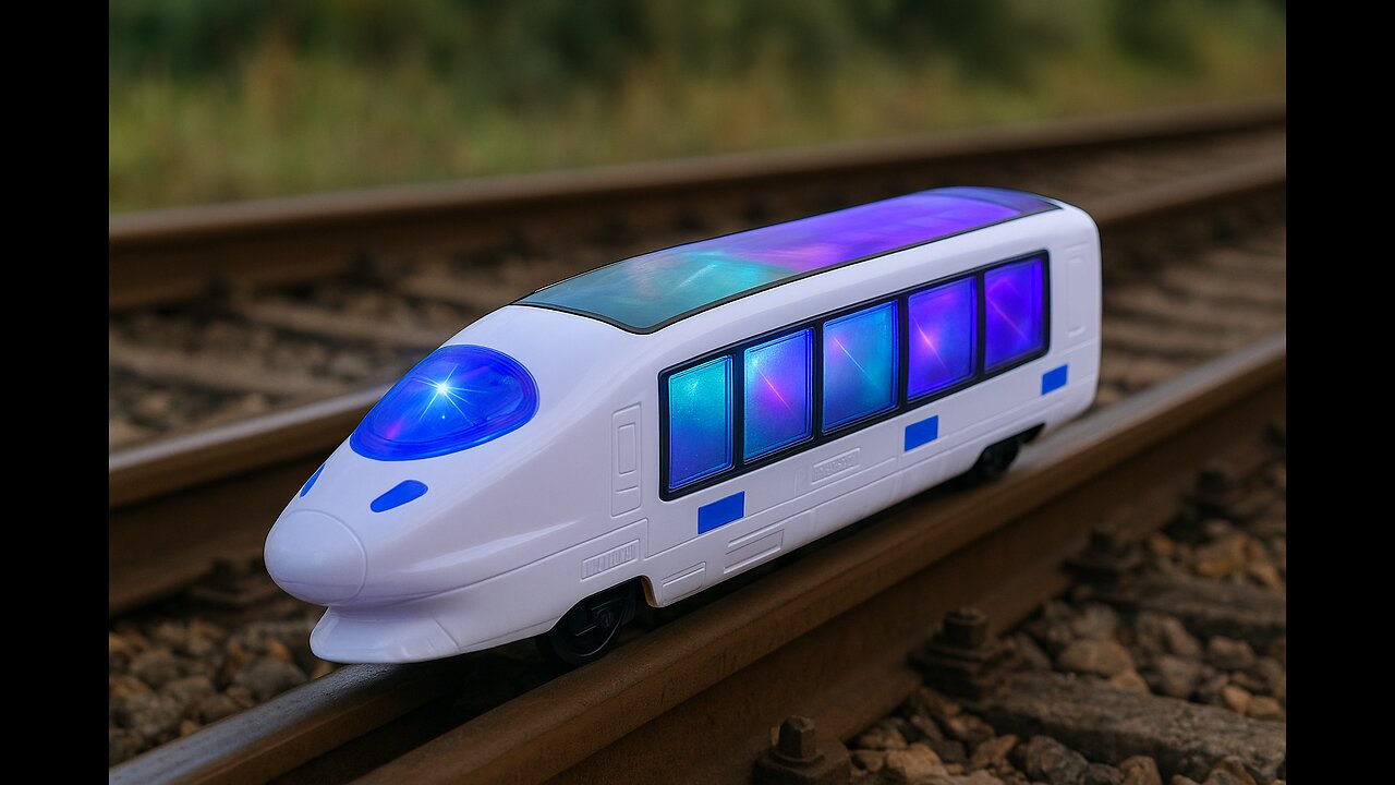 WEofferwhatYOUwant Bullet Train - Monorail Electric Toy Train - Beautiful 3D Lightning - Battery Pow