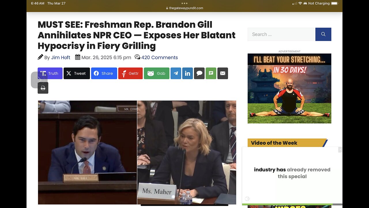 Freshman Rep. Brandon Gill Annihilates NPR CEO — Exposes Her Blatant Hypocrisy in Fiery Grilling