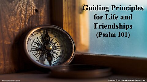 Guiding Principles for Life and Friendships (Psalm 101), a Bible study from www.HeartofAShepherd.com