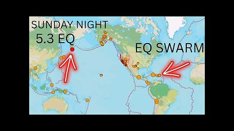 5.3 Earthquake Kamchatka Russia region. Large EQ Swarm Puerto Rico Trench. Sunday Night update.