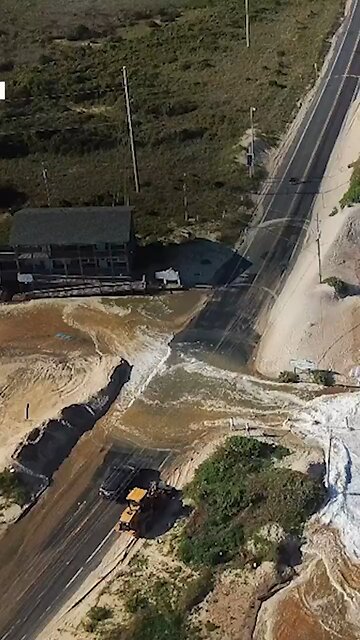 Hurricane Erin Tidal Surge Hits Outer Banks No Carolina