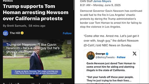 Trump supports Tom Homan arresting Gov. Gavin Newsom over CA protest