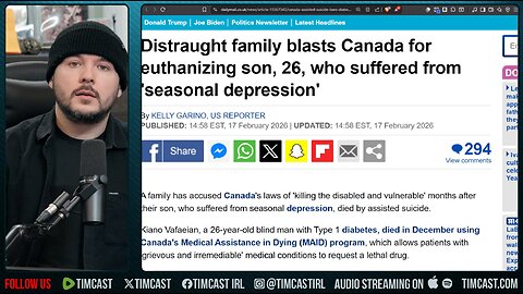 Canada Kills Depressed 26 Year Old, MAID Program Is PSYCHOTIC | Tim Pool