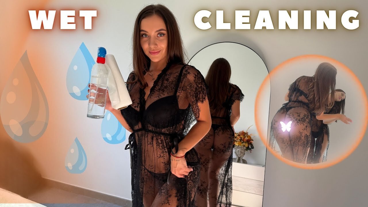 Mila Polishes the Mirror ✨🪞 – Clear Reflections & Cozy Vibes in 4K