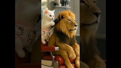 Lion Went to a Kitten Barber… BIG Mistake! 🐱✂️🦁 Funny AI Animation