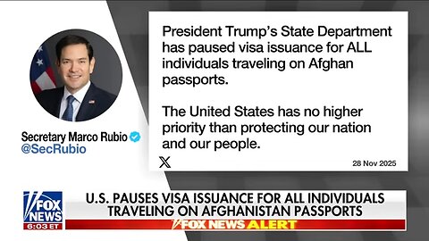 Trump admin pauses all Afghan passport visas after deadly DC shooting