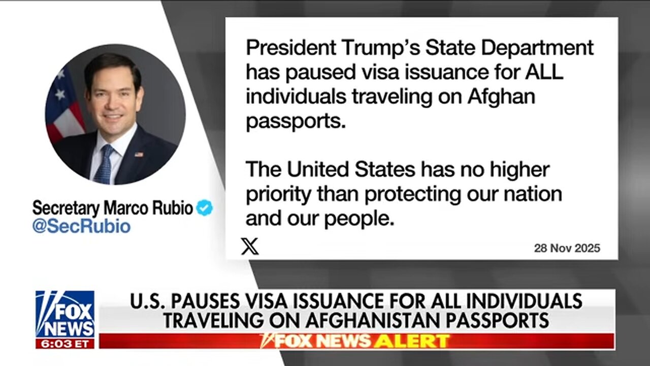 Trump admin pauses all Afghan passport visas after deadly DC shooting