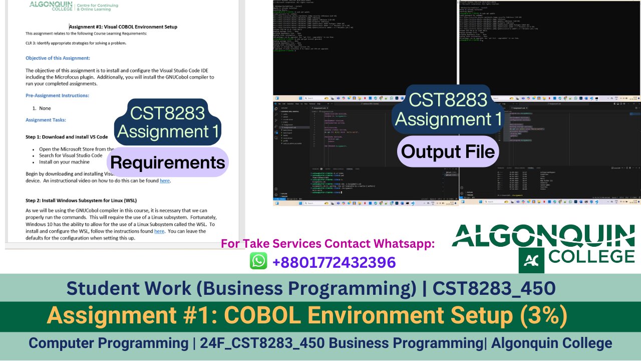 Student Work (Assignment)| 24F_CST8283_450 Business Programming Assignment 1 Work video | Algonquin