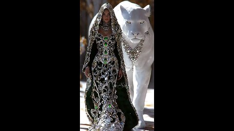 Emerald Guardian #epicfantasy #whitepanther #cinematicart #mythicalqueen #viralvideo