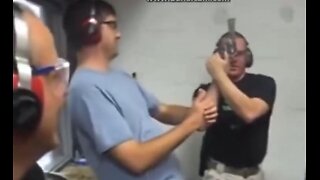 Gun instructor accidently misfires, tries to play it off as it was on purpose