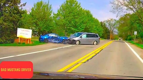 Mustang Driver Causes Shocking Crash | Dashcam Video