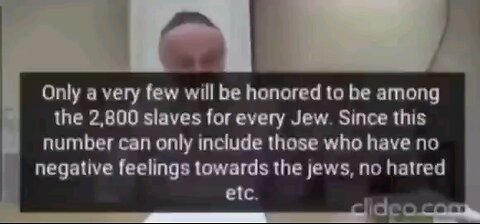 Only A Few Of Us Can Be Slaves To God’s Chosen People-The Rest Will Be Culled