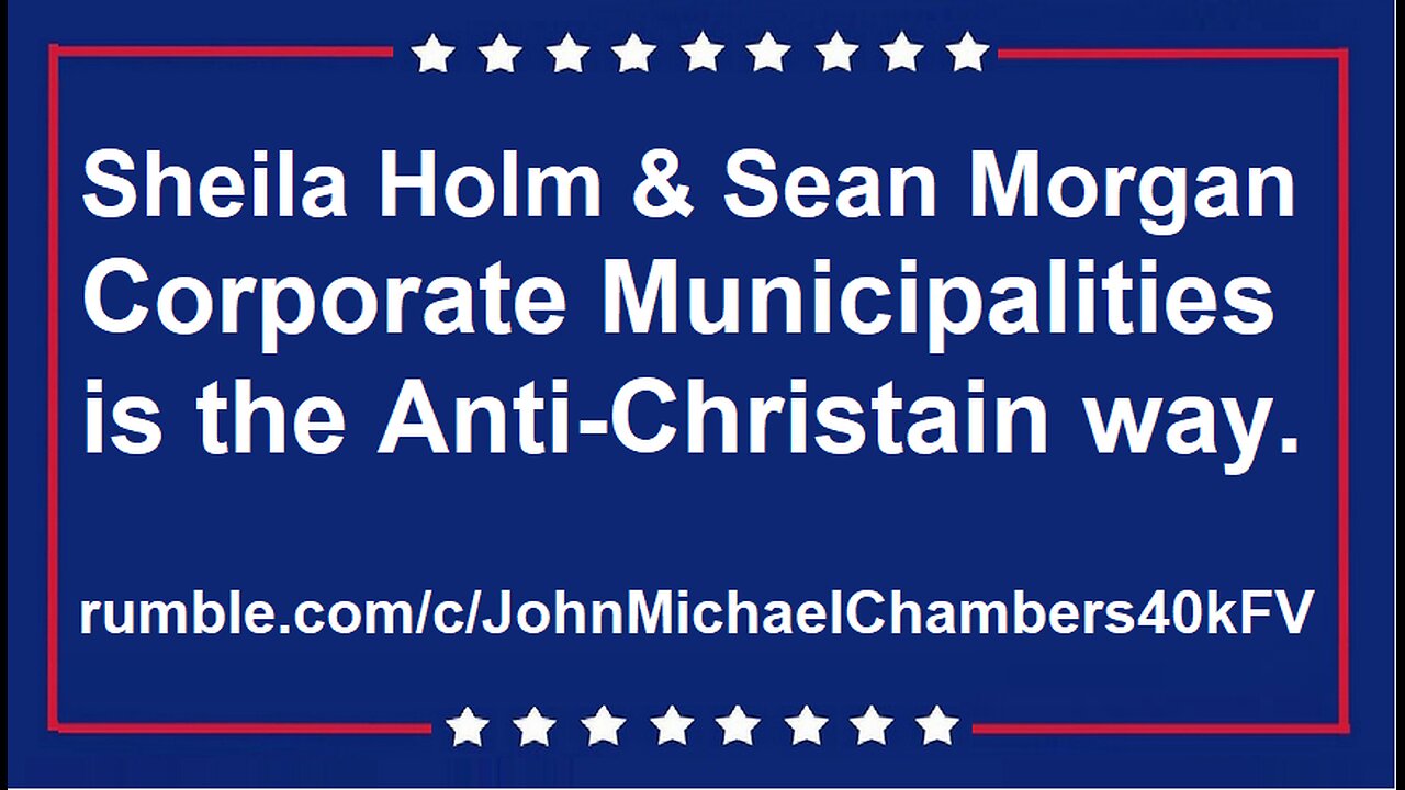 Corporate Municipalities is the Anti-Christain way.