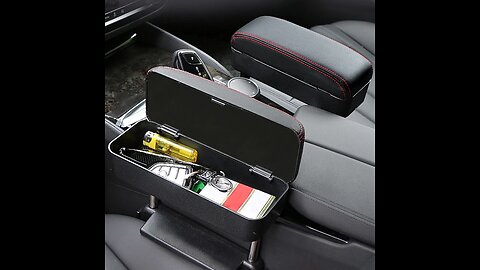 3-in-1 Universal Adjustable Car Armrest Storage Box, with Arm Support, Wireless Charging & Storage