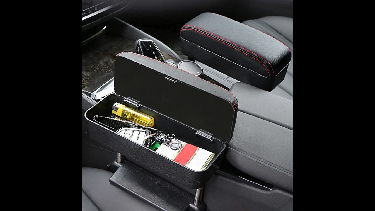 3-in-1 Universal Adjustable Car Armrest Storage Box, with Arm Support, Wireless Charging & Storage
