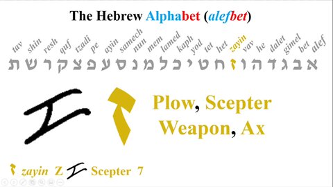 Zayin - 7 Hebrew Alphabet by John Kostic