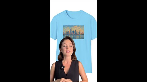 Miami Skyline Monet Impressionism T-shirt