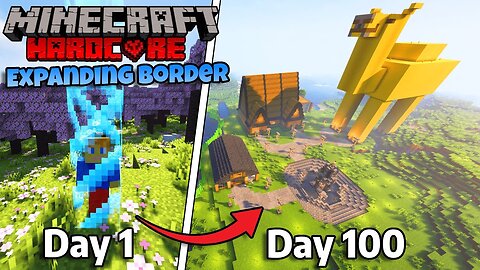 I Survived 100 Days in a 1x1 EXPANDING BORDER in 1.20 Minecraft ...