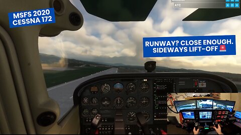 💨 Wild Wind Takeoff in MSFS 2020 🛫 virtual Cessna 172 battles gusts in Slovak mountain valley!